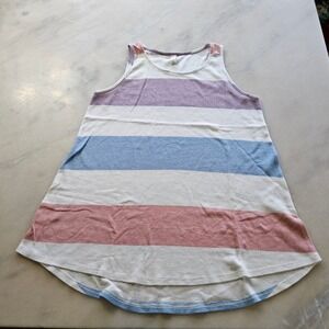 honeyme Striped Tank Top Women's Small Sleeveless Casual Purple Blue Pink